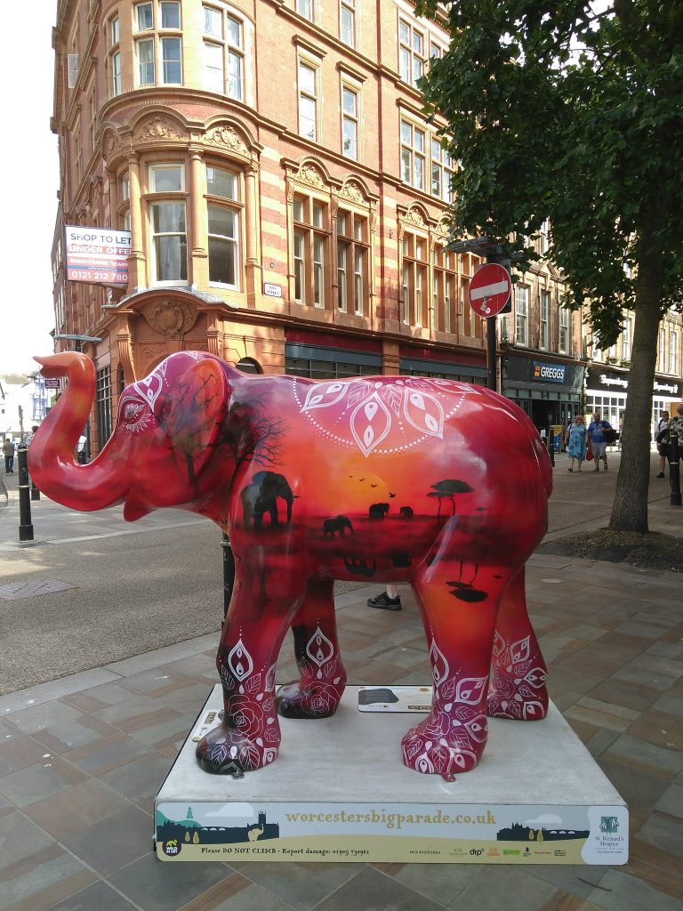 Painted model of elephant