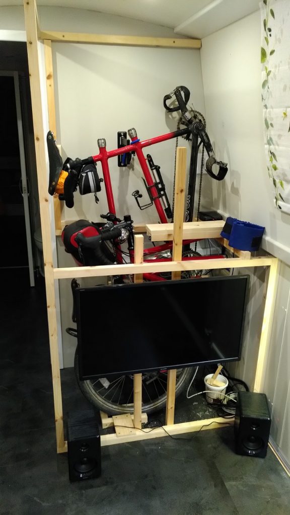 Tandem in Cupboard with TV Mounted in Front