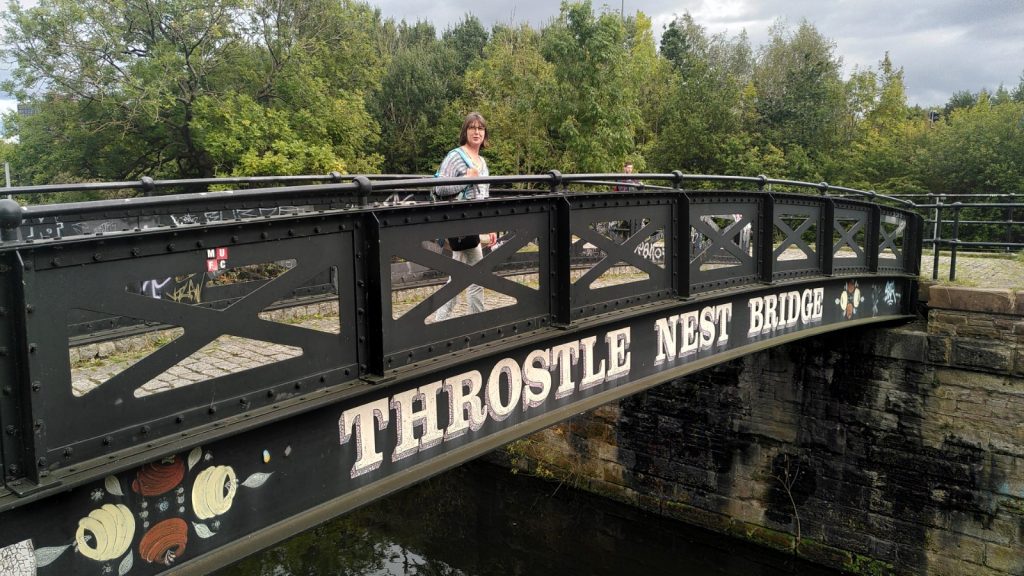 Clare on Throstle Nest Bridge