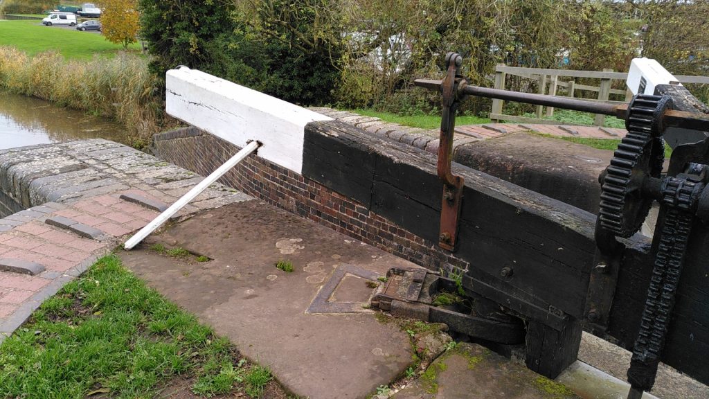 Lock Gate Held Open with a Stick