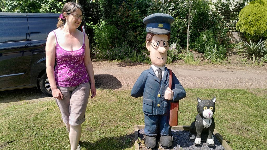 Clare with Postman Pat and Jess the Cat