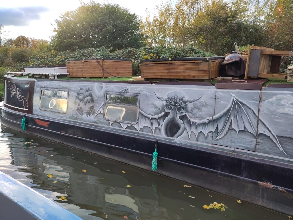 Boat with Cthulhu painted on the side